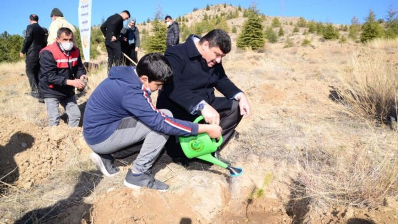 Kahramankazan’da binlerce fidan toprakla buluşturuldu
