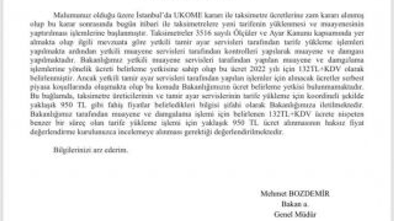 Bakanlık, taksicilerin ’fahiş fiyat’ iddiası üzerine harekete geçti