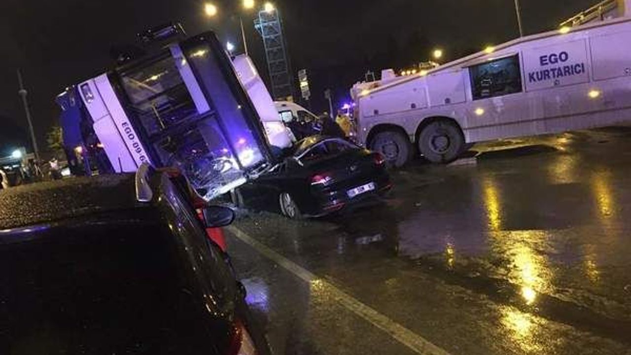 Ankara'da EGO Otobüsü Karşı şeride uçtu çok sayıda yaralı var