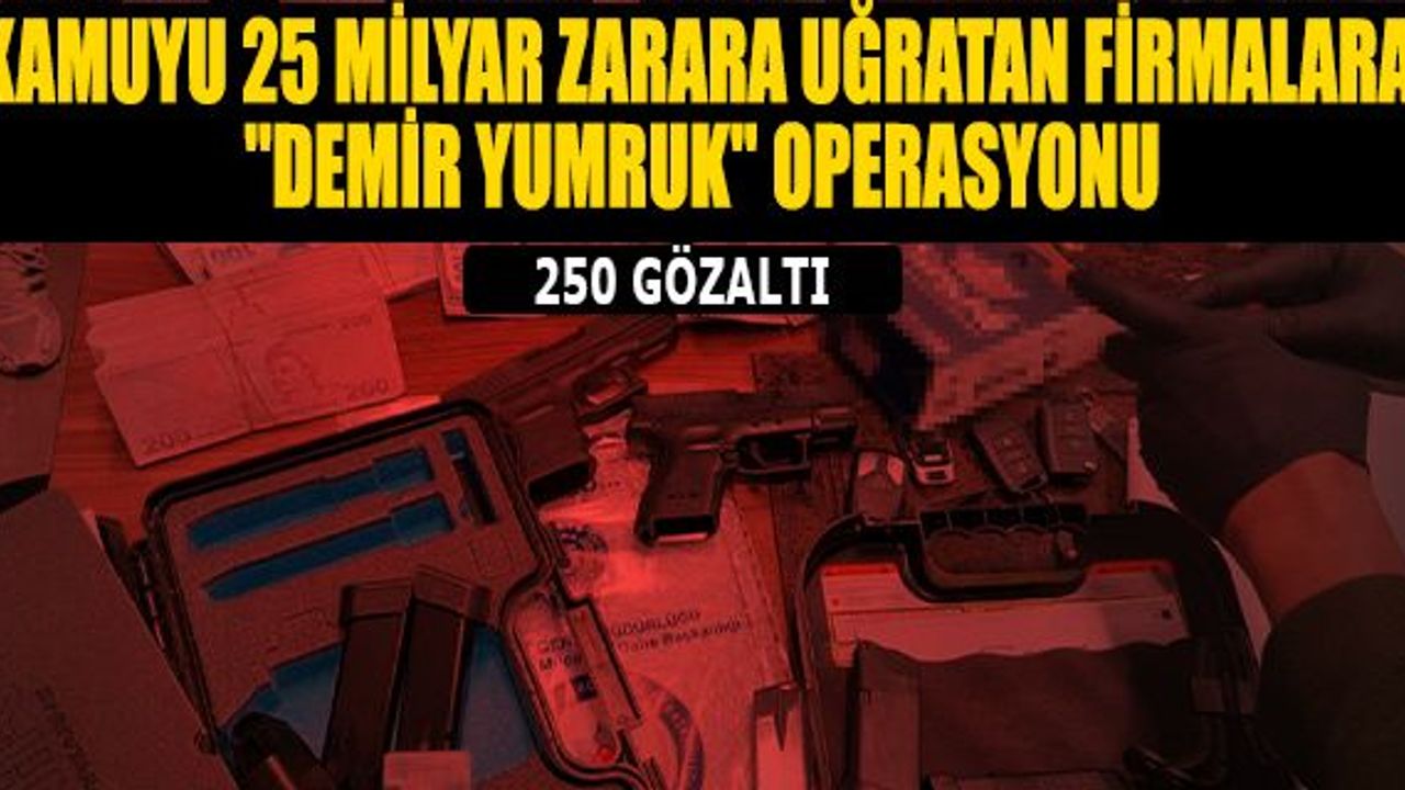 Kamuyu 25 milyar zarara uğratan firmalara "Demir Yumruk" operasyonu: 250 gözaltı
