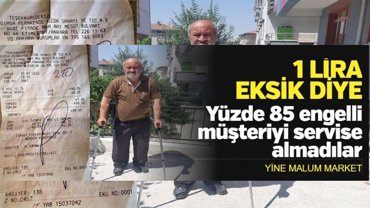 Yüzde 85 engeli olan vatandaşı 1 lira için servise almadılar