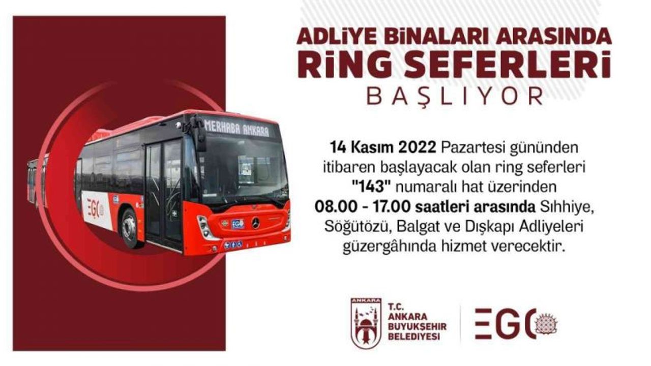 EGO’dan adliye binalarına kolay ulaşım için ring seferleri