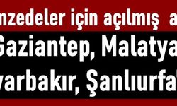 Depremzedeler için açılmış Gaziantep, Malatya, Diyarbakır, Şanlıurfa'da  alanlar 