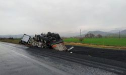  Nallıhan Ankara yolunda tır şarampole devrildi: 1 yaralı