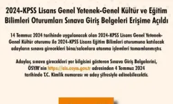 ÖSYM 2024 Lisans KPSS sınav giriş yerlerini açıkladı.