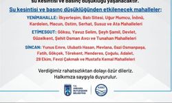 24 Aralık’ta Ankara’da 3 ilçede büyük su kesintisi!