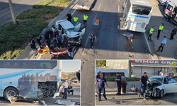 Başkent yolunda otomobil otobüse çarptı: 2 yaralı