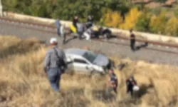Ankara-Beypazarı yolunda korkutan kaza: Araç şarampole yuvarlandı