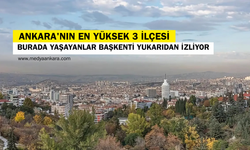 Başkenti yukarıdan izleyen ilçeler: En yüksek 3 ilçe
