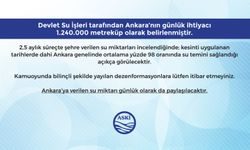DSİ Ankara’nın Günlük Su İhtiyacını 1 Milyon 240 Bin Metreküp Olarak Belirledi