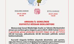 Ankara Valiliği, Meteoroloji Genel Müdürlüğü verilerine dayanarak kuvvetli rüzgar ve yer yer fırtına uyarısında bulundu.