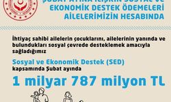Şubat’ta 1,7 Milyar TL’lik SED Desteği Ailelerin Hesabına Yattı
