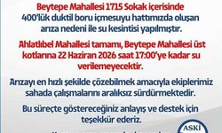 ASKİ Duyurdu: Beytepe ve Ahlatlıbel’de Su Kesintisi