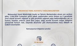 Ankara İçin Kuvvetli Sağanak Uyarısı