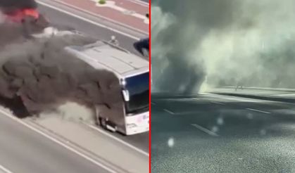 Polatlı’da seyir halindeki otobüs alev aldı: Öğrenciler son anda kurtarıldı!