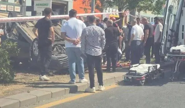 Ankara’da kontrolden çıkan otomobil refüje devrildi: 1 yaralı