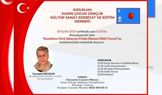 Kızılelma Türk Dünyası Hizmet Ödülleri Ulucanlar’da sahiplerini bulacak
