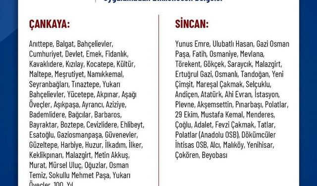 ASKİ duyurdu: 7 Ocak'ta Ankara'nın iki ilçesinde kontrollü su kesintisi ve basınç düşüklüğü