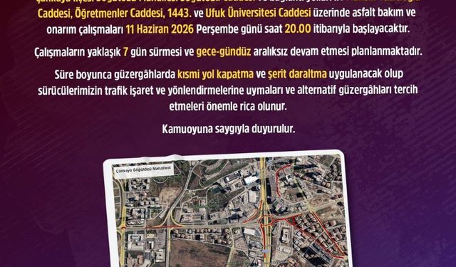 Söğütözü'nde Asfalt Mesaisi Başlıyor: Bazı Yollarda Trafik Düzenlemesi Yapılacak