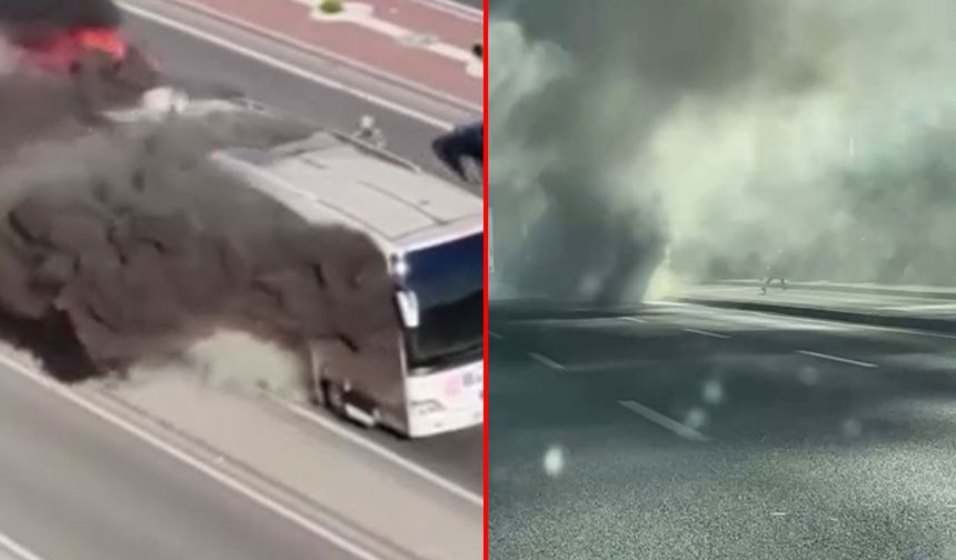 Polatlı’da seyir halindeki otobüs alev aldı: Öğrenciler son anda kurtarıldı!