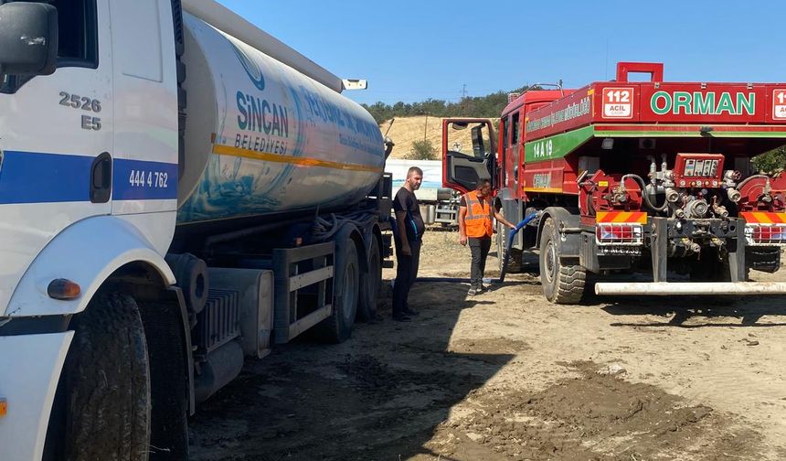 Sincan Belediyesi’nden yangın bölgesine destek eli