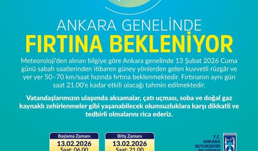 Yetkililer Uyardı: Ankara Genelinde Kuvvetli Fırtına Bekleniyor