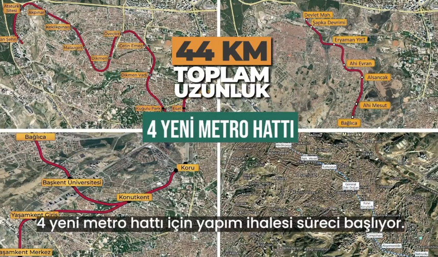 Başkentte Raylı Sistem Hamlesi: 44 Kilometrelik 4 Yeni Metro Hattı İçin İhale Süreci Başlıyor