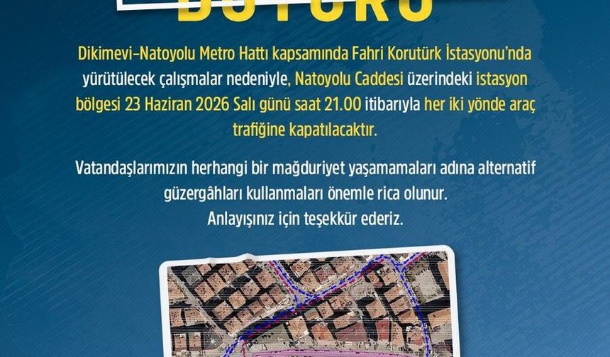 Ankara’da Trafik Düzenlemesi: NATO Yolu Caddesi’nde Geçici Kapanma
