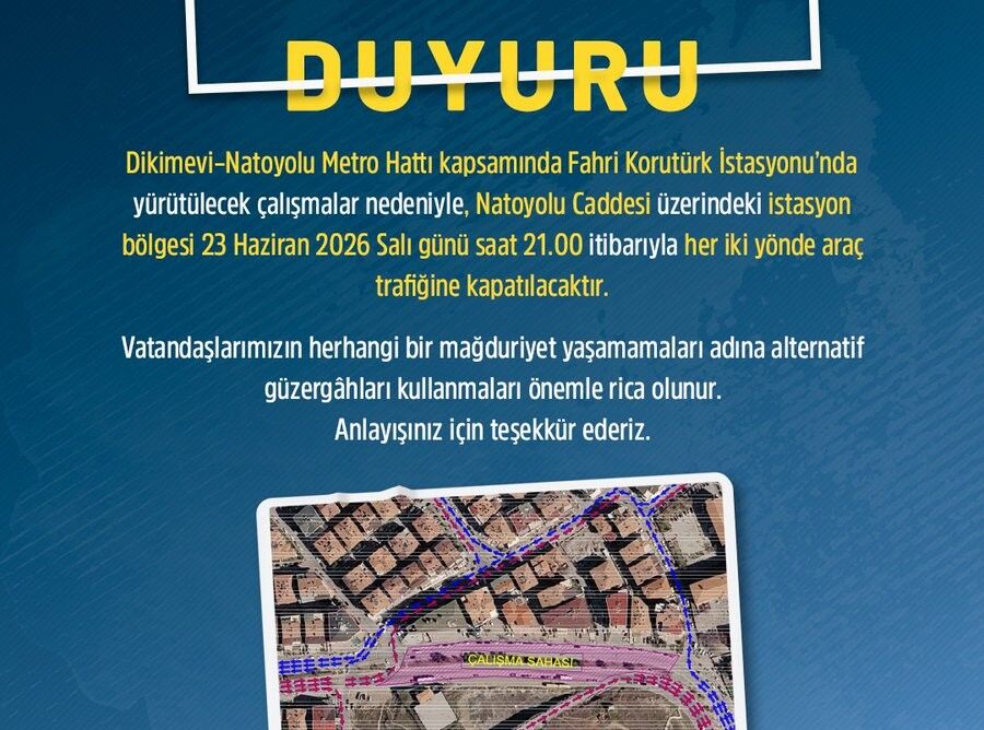 Ankara’da Trafik Düzenlemesi: NATO Yolu Caddesi’nde Geçici Kapanma