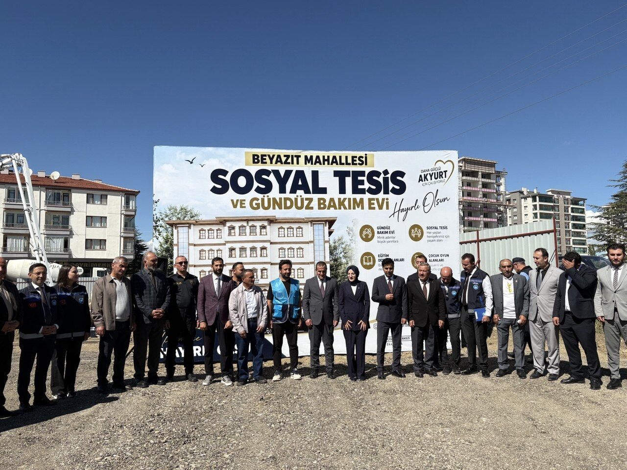 Akyurt'a Büyük Yatırım: Beyazıt Mahallesi Sosyal Tesis ve Gündüz Bakım Evi’nin Temeli Atıldı